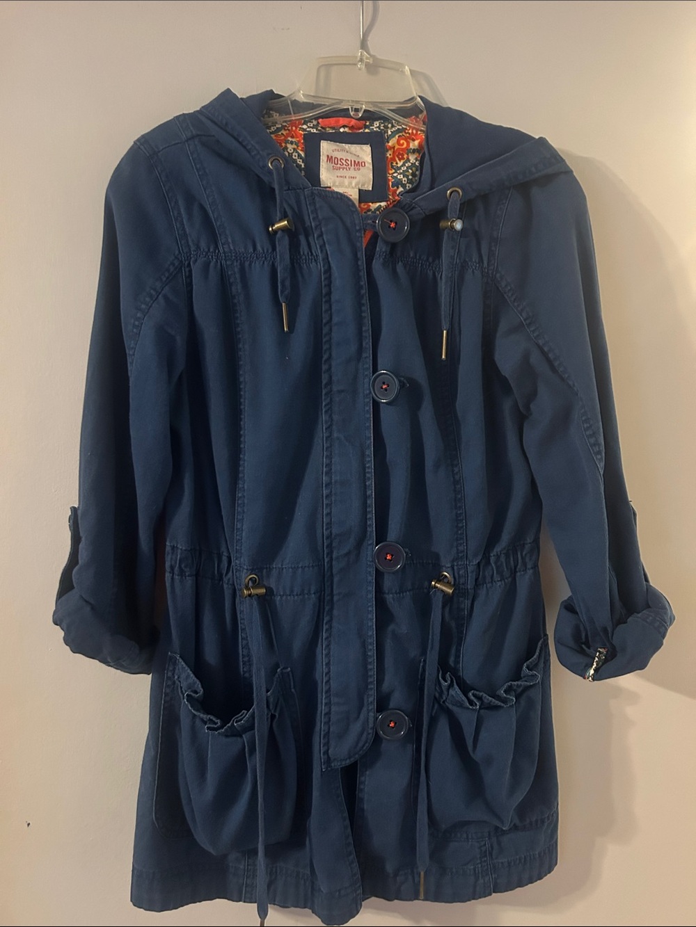 Mossimo Supply Co. Navy Hooded Anorak Jacket